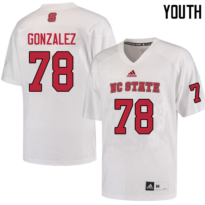 Youth #78 Gabriel Gonzalez NC State Wolfpack College Football Jerseys Sale-White